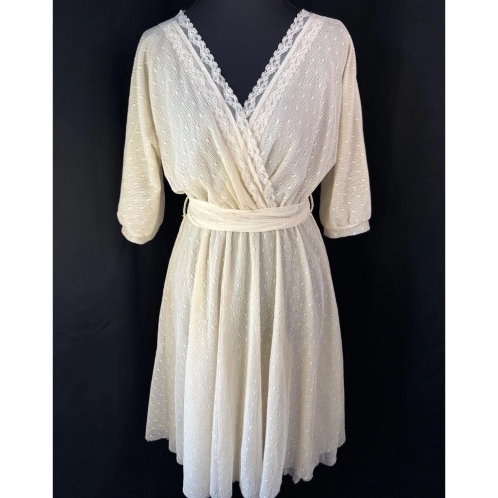 Vtg Only Hearts Romantic Boho Mesh Dress S Etherial Dainty Coquette Y2K Bridal